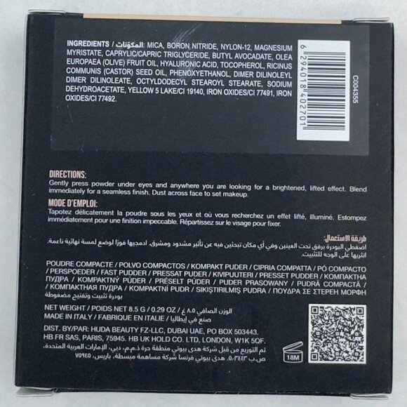 Huda Beauty Easy Bake & Snatch Pressed Brightening Setting Powder Peach Pie NEW - Picture 6 of 10
